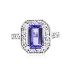 14KT White Gold 2.41 ctw Tanzanite and Diamond Ring