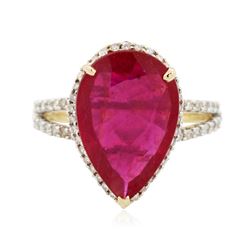 14KT Yellow Gold 5.42 ctw Ruby and Diamond Ring