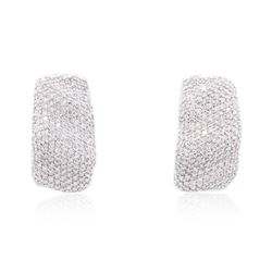 18KT White Gold 1.09 ctw Diamond Earrings