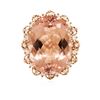 Image 1 : 14KT Rose Gold 24.00 ctw Morganite and Diamond Ring
