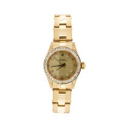 Ladies Rolex 18KT Yellow Gold Diamond Oyster Perpetual Wristwatch