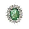 Image 1 : 14KT White Gold 4.68 ctw Emerald and Diamond Ring