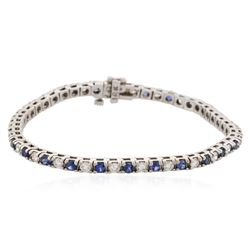 14KT White Gold 1.28 ctw Tanzanite and Diamond Bracelet