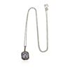 Image 1 : 14KT White Gold 0.76 ctw Sapphire and Diamond Pendant With Chain