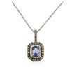 Image 2 : 14KT White Gold 0.76 ctw Sapphire and Diamond Pendant With Chain
