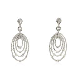 14KT White Gold 2.98 ctw Diamond Earrings