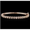 Image 1 : 14KT Rose Gold 1.70 ctw Diamond Bangle Bracelet