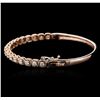 Image 2 : 14KT Rose Gold 1.70 ctw Diamond Bangle Bracelet