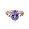 Image 1 : 14KT Rose Gold 2.33 ctw Tanzanite and Diamond Ring