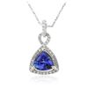 Image 2 : 14KT Two-Tone Gold 2.72 ctw Tanzanite and Diamond Pendant With Chain
