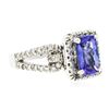Image 2 : 14KT White Gold 1.85 ctw Tanzanite and Diamond Ring