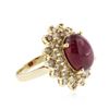 Image 2 : 14KT Yellow Gold 9.94 ctw Ruby and Diamond Ring