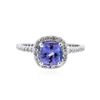 Image 1 : 14KT White Gold 1.11 ctw Tanzanite and Diamond Ring