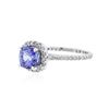 Image 2 : 14KT White Gold 1.11 ctw Tanzanite and Diamond Ring