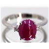 Image 1 : Cabochon Ruby  2.91 ctw Diamond Ring 14KW