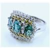 Image 2 : Y.SAPPHIRE 0.60CT / ALEXANDRITE 2.91CT,  14K W/G RING 7.28GRAM / DIAMOND 0.96CT