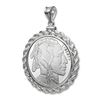 Image 1 : 1 oz Silver Buffalo Pendant (Rope-ScrewTop Bezel)