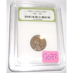 1959-D *BRILLIANT UNCIRCULATED* LINCOLN PENNY *CERTIFIED BY INB-INTERNATIONAL NUMISMATIC BUREAU* NIC