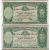 Image 1 : 1941 KGVI Coombs/ Watt & 1952 KGVI Coombs/ Wilson One Pound Notes - aFine - Fine