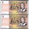 Image 1 : 1976 Knight/Wheeler QEII One Dollar Consecutive Pair