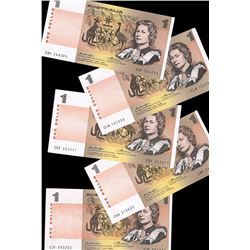 1976 Knight/Wheeler QEII One Dollar Notes x 5