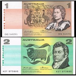 1976 Knight/Wheeler QEII One & Two Dollar Notes