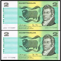 1979 Knight/Stone QEII Two Dollar Consecutive Pair