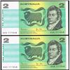 Image 1 : 1983 Johnston/Stone QEII Two Dollar Consecutive Pair