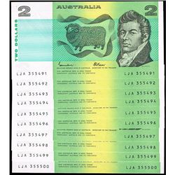 1985 Johnston/Fraser QEII Two Dollar Consecutive Run of 10