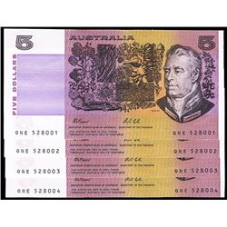 1991  Fraser/Cole QEII Five Dollar Consecutive Run of 4