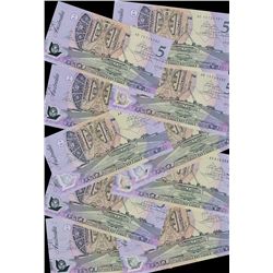 1992 Fraser/Cole QEII Five Dollar Note x 10