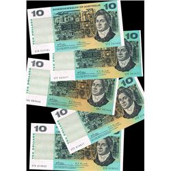 1968 Phillips/Randall QEII Ten Dollar Note x 5