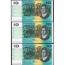 1990 Fraser/Higgins QEII Ten Dollar Consecutive Run of 3