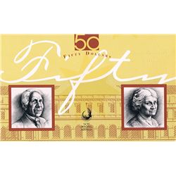 1995 Fraser/Evans First and Last Fifty Dollar Embossed Deluxe Banknote Folder