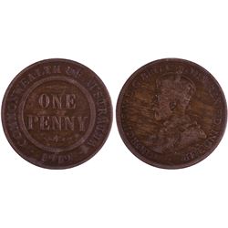 1919 Australian KGV Penny - Double Dot Variety