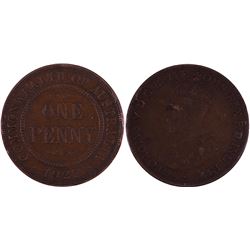 1927 Australian KGV Penny - Indian Die