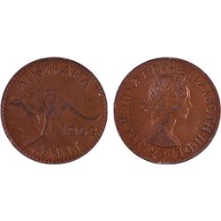 1962Y Australian QEII Penny - Double Nose Variety
