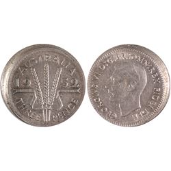 1952 Australian KGVI Threepence Error
