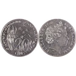 2001 Australian QEII Twenty Cent - Centernary of Federation SA - Die Crack