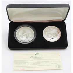 1998 Perth Mint 2oz Kookaburra & 2oz NCSS Perth Coin Show Medallion