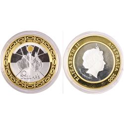 2000 Australian Millenium Series  The Present  Silver Gold Plated Proof Coin