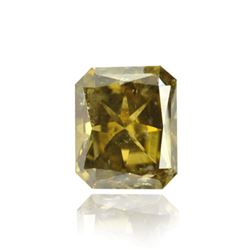 1.82ct Fancy Brown Greenish Yellow, Radiant Shpae, I1 Clarity