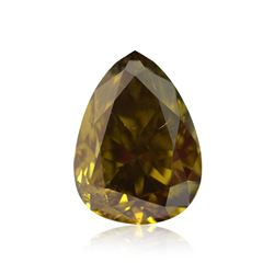 2.57ct Fancy Dark Brown-Greenish Yellow, Pear Shape, SI2 Clarity