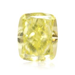 1.12ct Fancy Green Yellow, Cushion Shape, VS1 Clarity