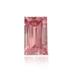 .10ct Fancy Intense Purplish Pink, Baguette Shape, Vs1 Clarity