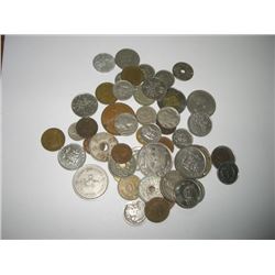 50 TOTAL COINS *MIXED WORLD/U.S COINS* INCLUDES WORLD/INDIAN HEAD CENTS/BUFFALO NICKELS & MORE!!