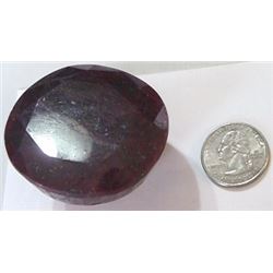 191.75 *EXTREMELY HUGE* CARAT RED RUBY GEMSTONE *BEAUTIFUL OVAL CUT & FACETED* GEM!! GEMSTONE CAME O