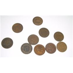 10 TOTAL INDIAN HEAD PENNIES *NICE MIXTURE OF DATES & GRADES*-SEPERATED INTO LOTS OF TEN FROM HUHGE