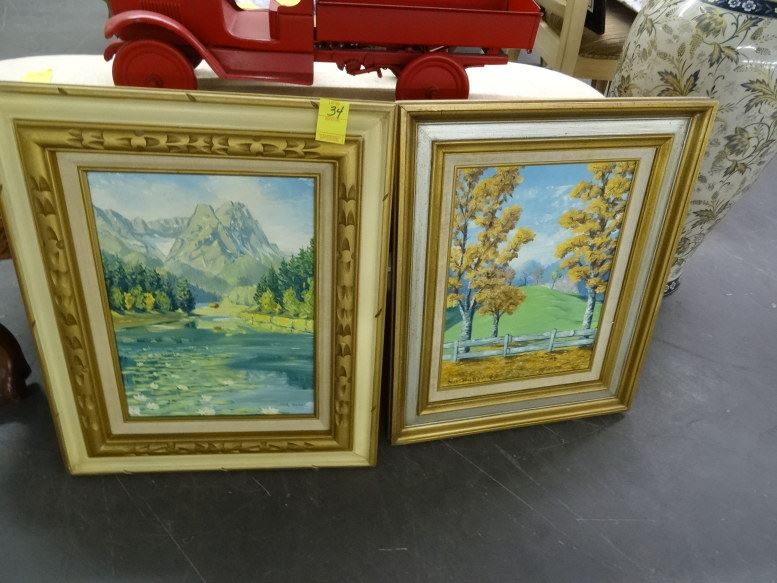 2 Framed Oil On Board Signed Nik Huber - 2 Times the Money