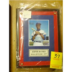 Ernie Banks Autographed Plaque